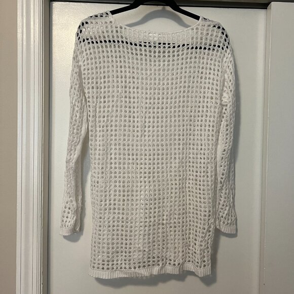 VENUS Crochet Tunic Cover-Up - Pearl White / Size M - Picture 5 of 6
